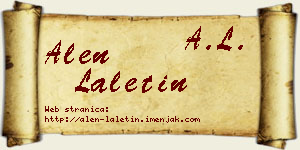 Alen Laletin vizit kartica